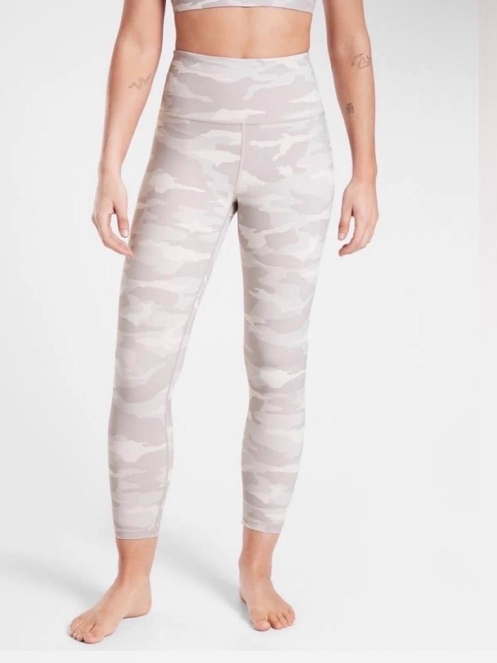 Athleta Girls' Camo High-Rise Leggings - Light Taupe & Cream
